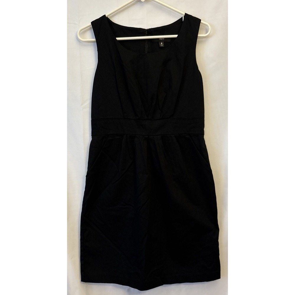 Mossimo Women's Classic Black Sheath Dress with Pleated Bodice‎ & Pockets Size 6
